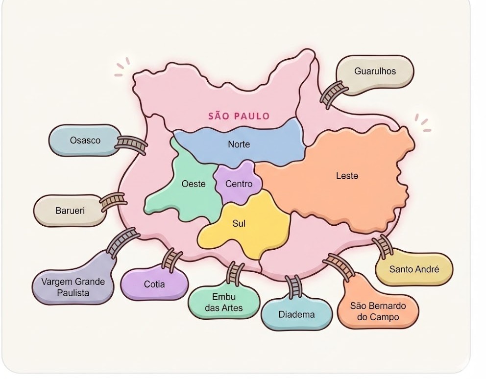 Mapa da Grande SP